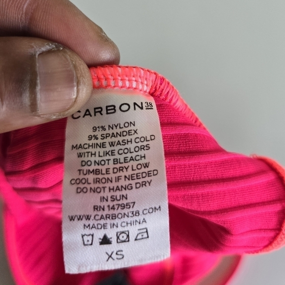 Carbon38 Women's Vertical Ribbed Wrap Tank Red XS New With Tag Athleisure - Picture 2 of 8